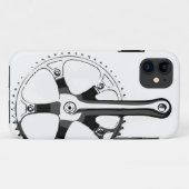 自転車Crankset -白の黒 Case-Mate iPhoneケース (裏面(横))