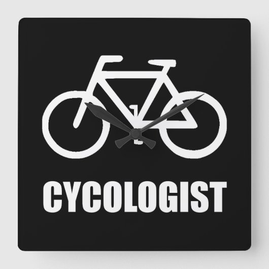 自転車Cycologist スクエア壁時計 (正面)