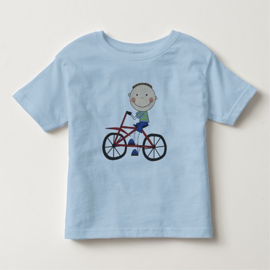 自転車Tシャツとギフトを着た少年 トドラーTシャツ (正面)