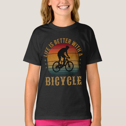 自転車Tシャツの方が生活が好い Tシャツ (正面)