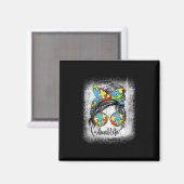 自閉叔母の生活の自閉症の認識メッシーバンブレッシュ マグネット (正面/裏面)