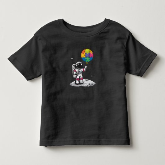 自閉宇宙飛行士バルーン宇宙自閉症意識 トドラーTシャツ (正面)