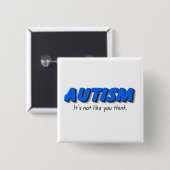 自閉症あなたが考えるない同類(青) 缶バッジ (正面&裏面)