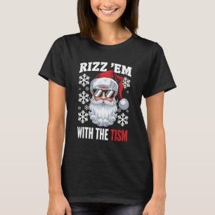 自閉症おもしろいがサンタ・クリスマスでEmを熟す Tシャツ