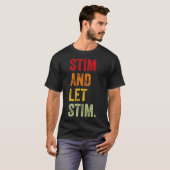 自閉症おもしろいの認知月間の男性をスティムとlet tシャツ (正面フル)