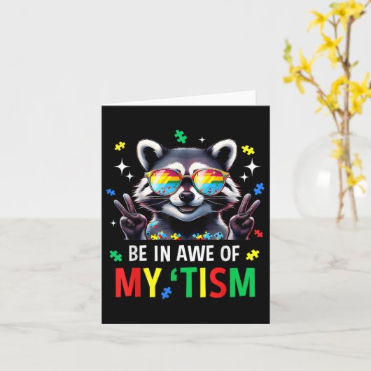 自閉症おもしろいは私の自閉症ミームRaに畏敬する カード (黄色い花)