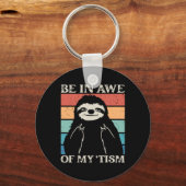 自閉症おもしろいは私の自閉症ミームWiに畏敬の念を抱く キーホルダー (正面)