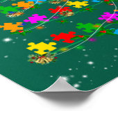 自閉症おもしろいクリスマスツリーTオーナメントデコールGif ポスター (角)