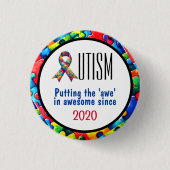 自閉症おもしろい意識 缶バッジ (正面)