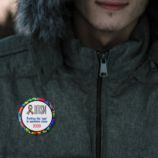 自閉症おもしろい意識 缶バッジ