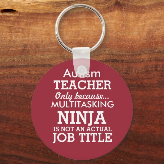 自閉症おもしろい特殊ニーズ先生 キーホルダー (正面)