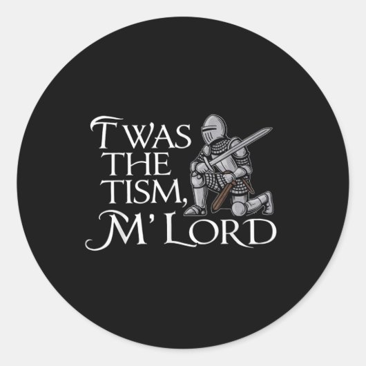 自閉症おもしろい認識支援Twas The Tism M Lor ラウンドシール (正面)