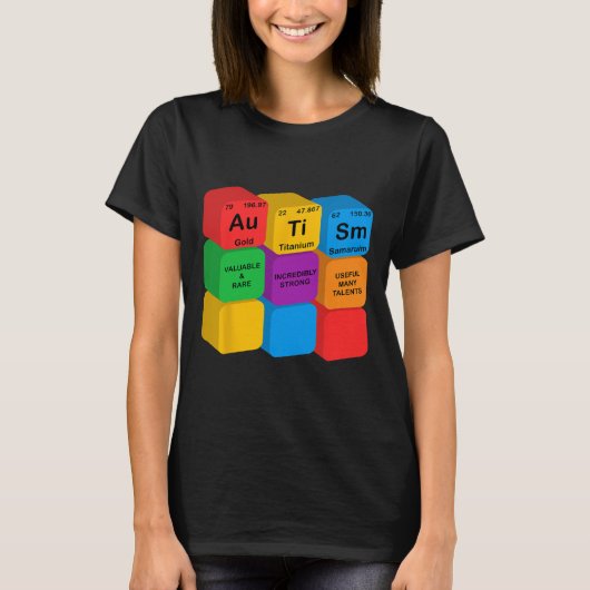 自閉症おもしろい認識要素周期表Che Tシャツ (正面)