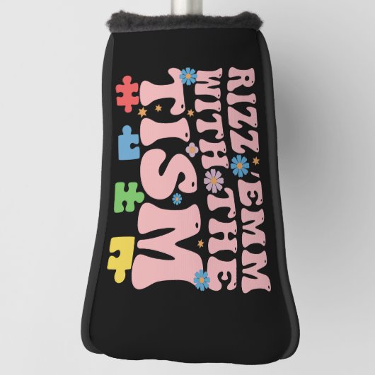 自閉症おもしろいEmと自閉症ミーム自閉症 ゴルフヘッドカバー (回転90)