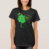 自閉症おもしろいSt patricks dayクローバーレプレシャンGIF Tシャツ (正面)