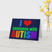 自閉症がかわいい虹の家族の支えをカラフル好む カード (黄色い花)