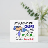自閉症が彼の世界の息子を彩る ポストカード (スタンド正面)