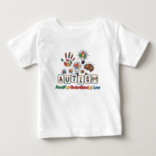 自閉症が理解する愛 ベビーTシャツ (正面)