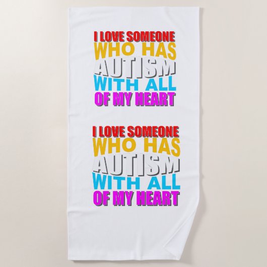 自閉症が私のハート ビーチタオル (正面)