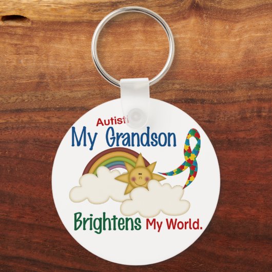 自閉症が私の世界を明るくする1孫 キーホルダー (正面)