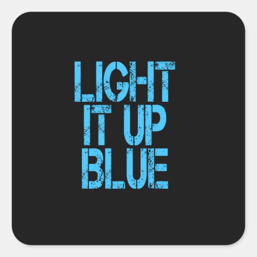 自閉症が青い自閉症の意識を照らす スクエアシール (正面)