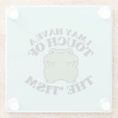 自閉症ことわざのTouchがあるかもおもしろいしれない ガラスコースター (裏面)