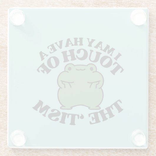 自閉症ことわざのTouchがあるかもおもしろいしれない ガラスコースター (裏面)