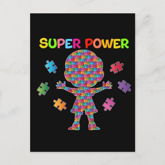 自閉症すごい電源はがき ポストカード (正面)