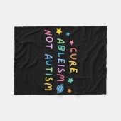 自閉症ではない自閉症を治療する意識 フリースブランケット (正面(横))