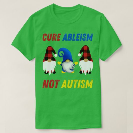 自閉症ではない視覚障害を治す Tシャツ (デザイン正面)