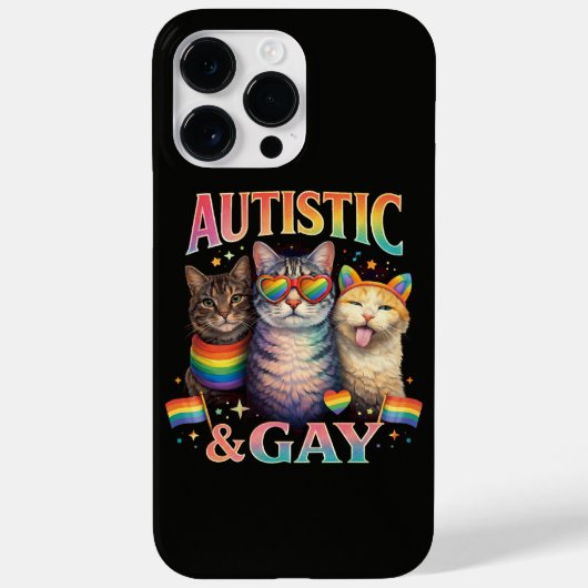 自閉症でゲイで面白い猫 Case-Mate iPhoneケース (裏面)