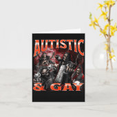 自閉症でゲイの面白いハードスケルトンミームのブートレグ カード (黄色い花)