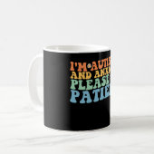 自閉症で不安だから我慢してグルーヴィ コーヒーマグカップ (正面左)