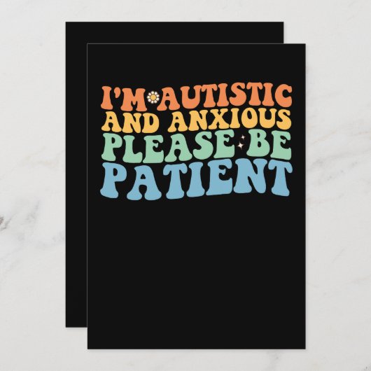 自閉症で不安だから我慢してグルーヴィ 招待状 (正面/裏面)