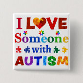 自閉症で人を愛している 缶バッジ (正面)