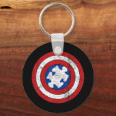 自閉症で識別する人々は問題がある キーホルダー (正面)