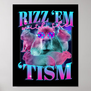 自閉症で面白い Rizz Em With The Tism カピバラ メメ ポスター