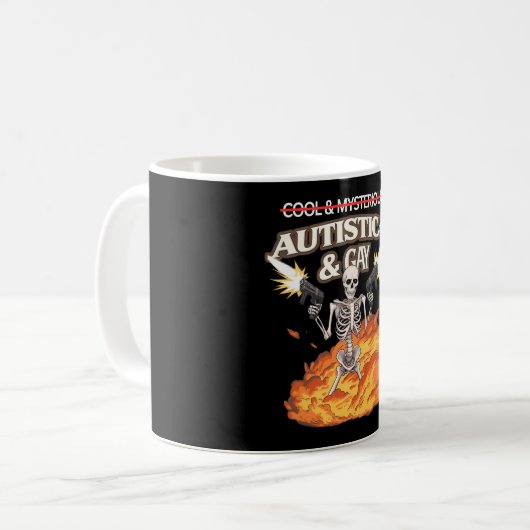 自閉症とゲイ骨格おもしろい自閉症の認識 コーヒーマグカップ (正面左)