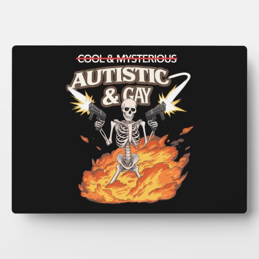 自閉症とゲイ骨格おもしろい自閉症の認識 フォトプラーク (正面)