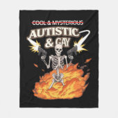 自閉症とゲイ骨格おもしろい自閉症の認識 フリースブランケット (正面)