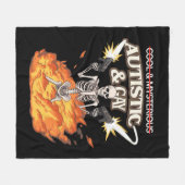 自閉症とゲイ骨格おもしろい自閉症の認識 フリースブランケット (正面(横))