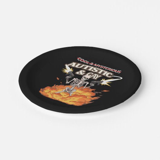 自閉症とゲイ骨格おもしろい自閉症の認識 ペーパープレート (アングル)