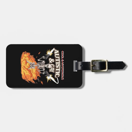 自閉症とゲイ骨格おもしろい自閉症の認識 ラゲッジタグ (正面横)