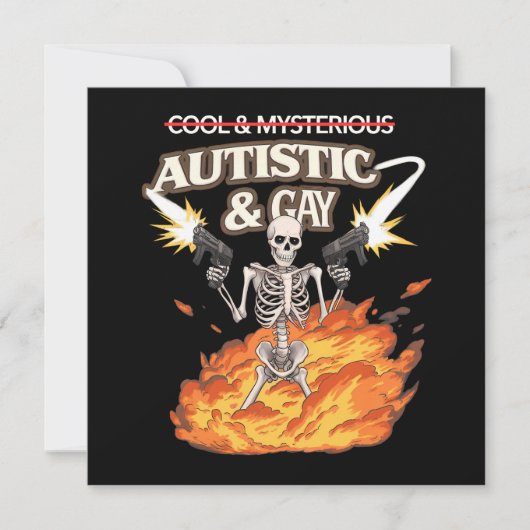 自閉症とゲイ骨格おもしろい自閉症の認識 招待状 (正面)