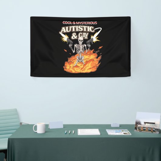 自閉症とゲイ骨格おもしろい自閉症の認識 横断幕 (トレードショー)