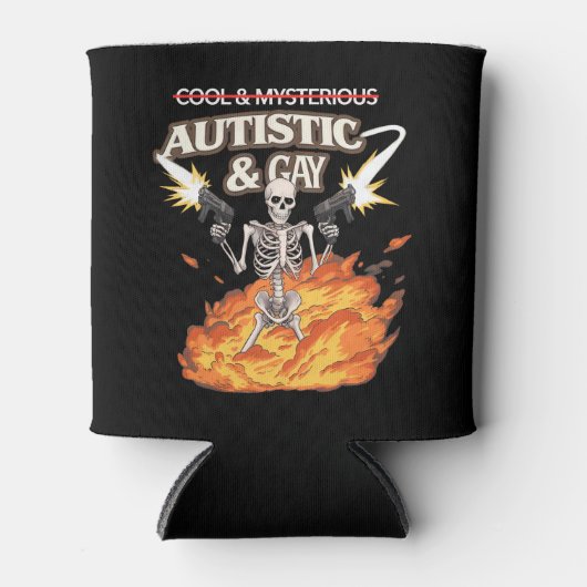 自閉症とゲイ骨格おもしろい自閉症の認識 缶クーラー (正面)