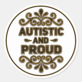 自閉症と誇りを持ったヴィンテージ ラウンドシール