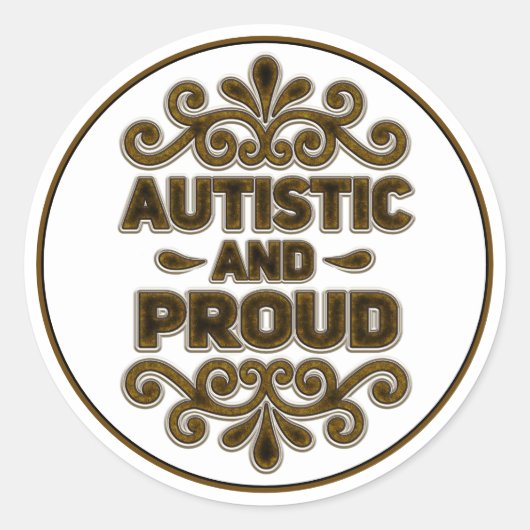自閉症と誇りを持ったヴィンテージ ラウンドシール (正面)