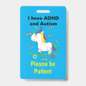自閉症とADHD ラニヤード 神経発達障害識別カード バッジ (正面)