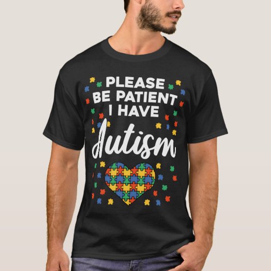 自閉症なので待ってね 家族 Tシャツ (正面)